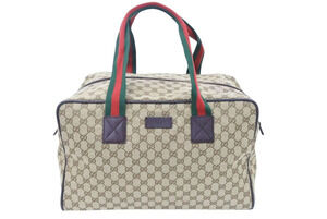 Gucci GG canvas brown Sherry Boston bag travel